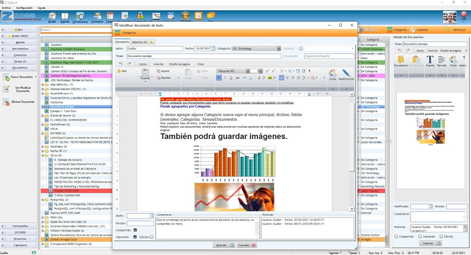 Editor interno de Documentos Word, Excel, PDF (no necesita Office)