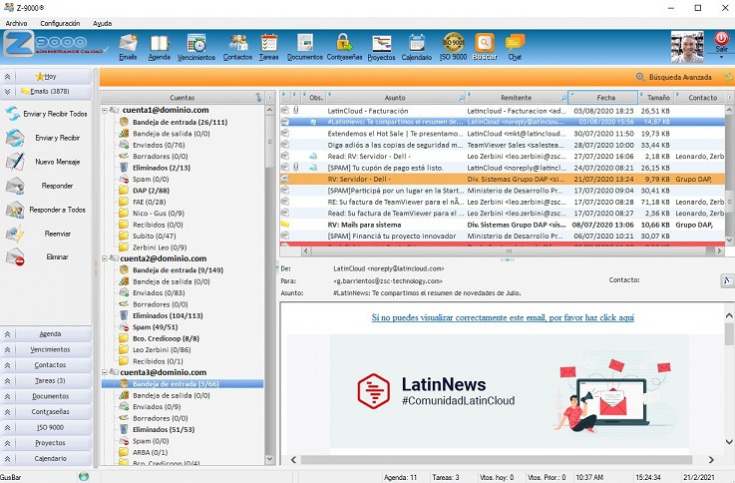 Administrador de Emails
